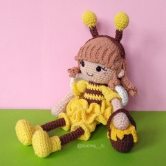 Belinda the Bee Girl amigurumi pattern by Audrey Lilian Crochet