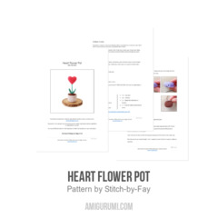 Heart Flower Pot amigurumi pattern by Stitch by Fay