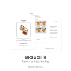 No-Sew Sloth amigurumi pattern by Stitch by Fay