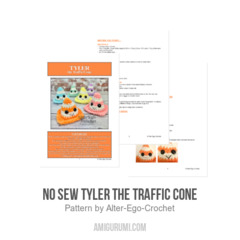 No Sew Tyler the Traffic Cone amigurumi pattern by Alter Ego Crochet