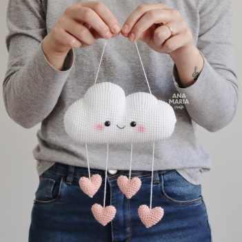 Cloud with Hearts amigurumi pattern by Ana Maria Craft