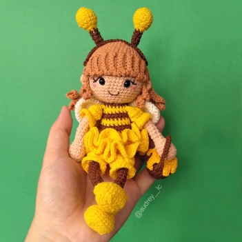 Belinda the Bee Girl amigurumi pattern by Audrey Lilian Crochet