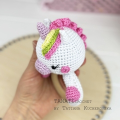 Rattle Unicorn amigurumi pattern by TANATIcrochet