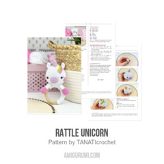 Rattle Unicorn amigurumi pattern by TANATIcrochet