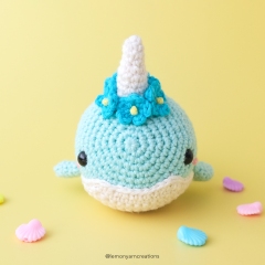 Mia the Narwhal amigurumi pattern by Lemon Yarn Creations