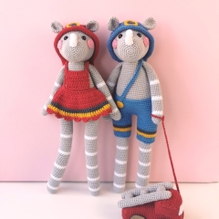 Long Legs Charlie and Cato, rhinos amigurumi by Mrs Milly