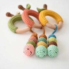 Apple Worm Rattle amigurumi pattern by lilleliis