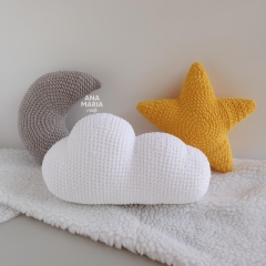 Sky Pillows: Moon, Star and Cloud amigurumi pattern by Ana Maria Craft