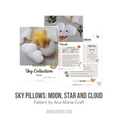 Sky Pillows: Moon, Star and Cloud amigurumi pattern by Ana Maria Craft