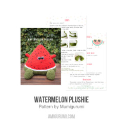 Watermelon Plushie amigurumi pattern by Mumigurumi