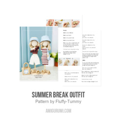 Summer break outfit amigurumi pattern by Fluffy Tummy