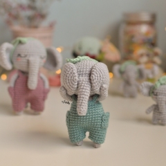 Elephant and mini elephant amigurumi pattern by O Recuncho de Jei