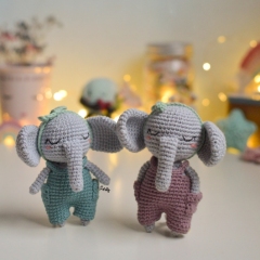 Elephant and mini elephant amigurumi by O Recuncho de Jei