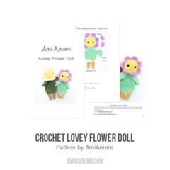 Crochet Lovey Flower Doll amigurumi pattern by AmiAmore