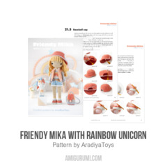 Friendy Mika with Rainbow Unicorn amigurumi pattern by AradiyaToys