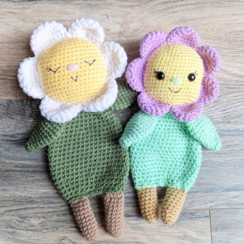 Crochet Lovey Flower Doll amigurumi pattern by AmiAmore