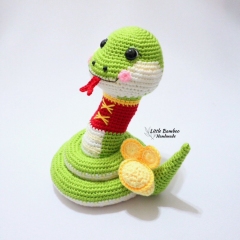 The Prosperity Snake amigurumi by Little Bamboo Handmade