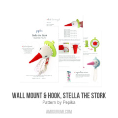 Wall Mount & Hook, Stella the Stork amigurumi pattern by Pepika