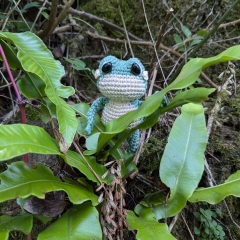 Cute little frog amigurumi by La Fabrique des Songes