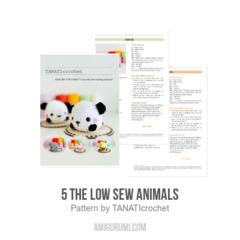 5 the low sew animals amigurumi pattern by TANATIcrochet