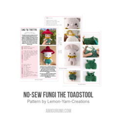 No-sew Fungi the Toadstool amigurumi pattern by Lemon Yarn Creations