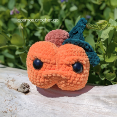 Grumpkin the Pumpkin amigurumi pattern by Cosmos.crochet.qc