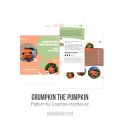 Grumpkin the Pumpkin amigurumi pattern by Cosmos.crochet.qc