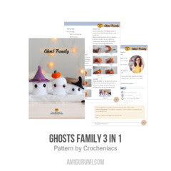 Ghosts Family 3 in 1 amigurumi pattern by Crocheniacs