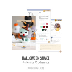 Halloween Snake amigurumi pattern by Crocheniacs