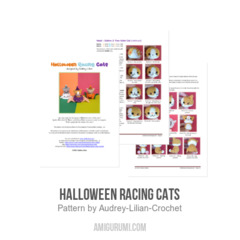 Halloween Racing Cats amigurumi pattern by Audrey Lilian Crochet