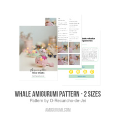 Whale amigurumi pattern - 2 sizes amigurumi pattern by O Recuncho de Jei