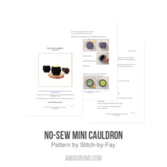 No-Sew Mini Cauldron amigurumi pattern by Stitch by Fay