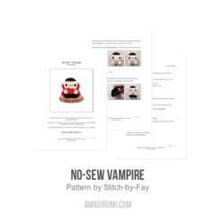 No-Sew Vampire amigurumi pattern by Stitch by Fay