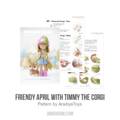 Friendy April with Timmy the Corgi amigurumi pattern by AradiyaToys