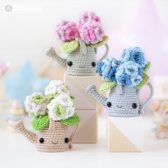 Kawaii Watering Can (Hydrangea) amigurumi by AradiyaToys