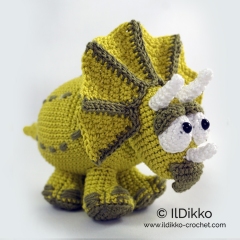 Trevor the Triceratops amigurumi pattern by IlDikko