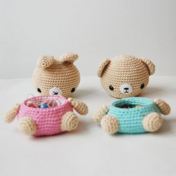 Bear and Bunny Box amigurumi pattern by Pepika