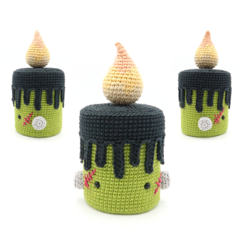 Halloween Frankenstein Candle amigurumi pattern by RoKiKi