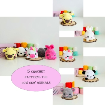 5 the low sew animals amigurumi pattern by TANATIcrochet