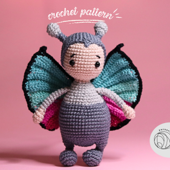 Crochet butterfly pattern amigurumi pattern by yarnacadabra