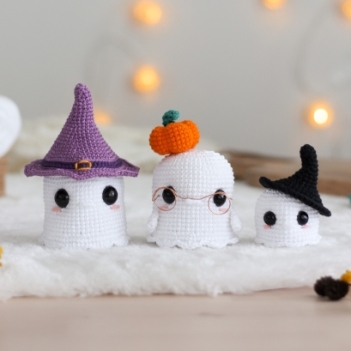 Ghosts Family 3 in 1 amigurumi pattern by Crocheniacs