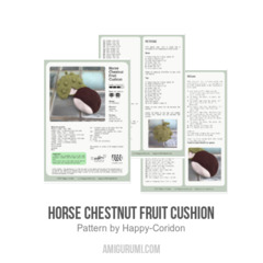 Horse chestnut fruit cushion amigurumi pattern by Happy Coridon