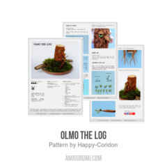 Olmo the log amigurumi pattern by Happy Coridon