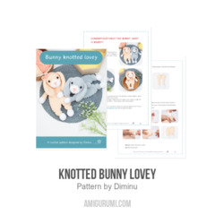 knotted bunny lovey amigurumi pattern by Diminu