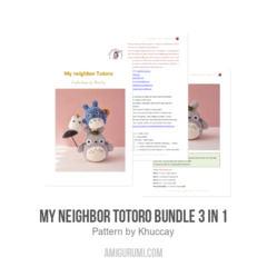 My neighbor Totoro bundle 3 in 1 amigurumi pattern by Khuc Cay