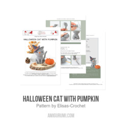 Halloween Cat with Pumpkin amigurumi pattern by Elisas Crochet