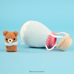 Nellie the Travel Bear amigurumi pattern by Lemon Yarn Creations