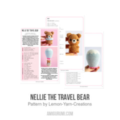 Nellie the Travel Bear amigurumi pattern by Lemon Yarn Creations