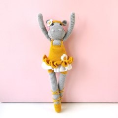 Long Leg hippo Olivia amigurumi pattern by Mrs Milly