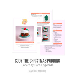 Cody the Christmas Pudding amigurumi pattern by Cara Engwerda